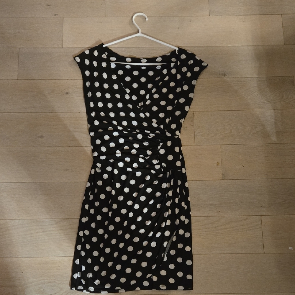Morgan de Toi Black and White Asymmetrical Dress
